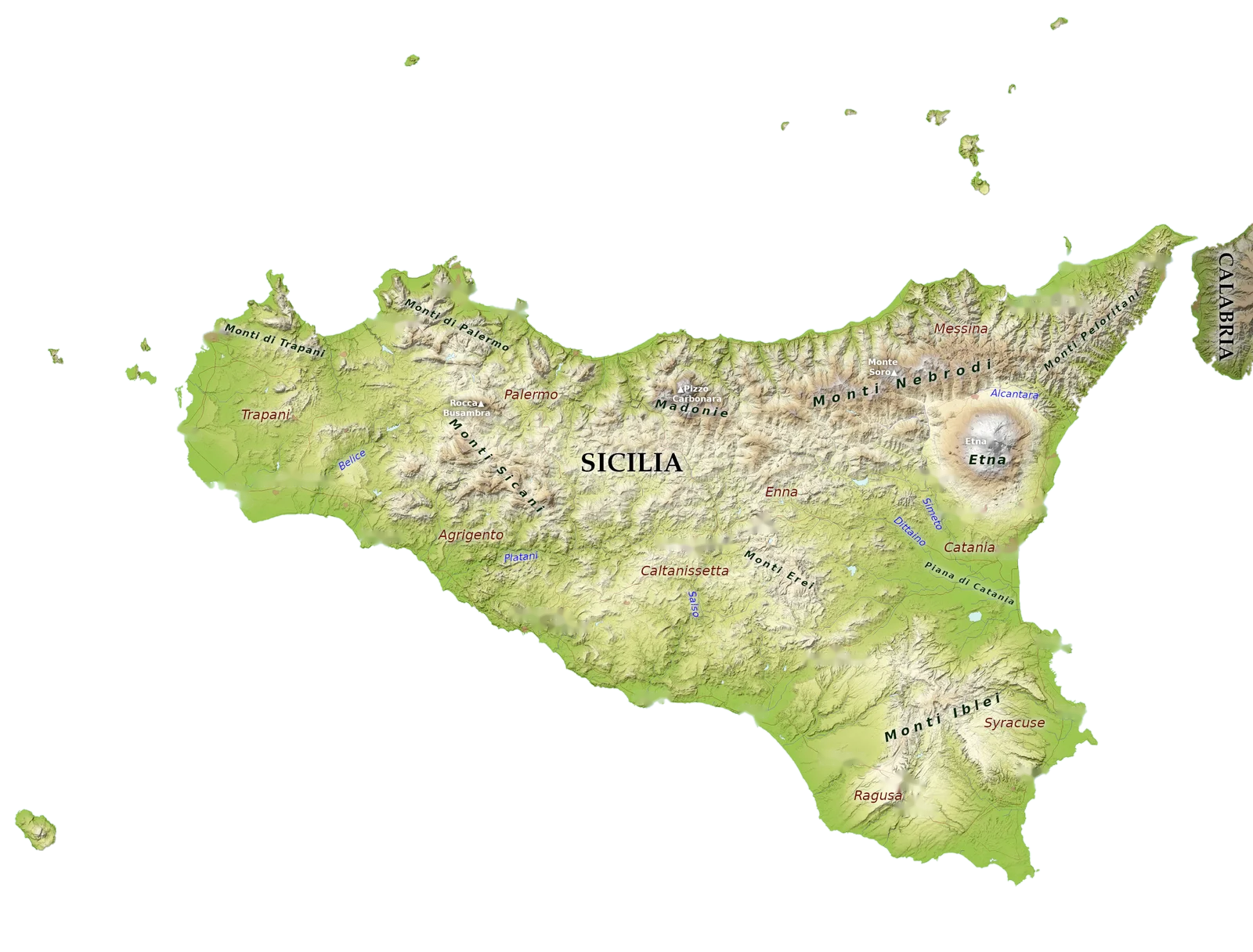 Map of Sicily